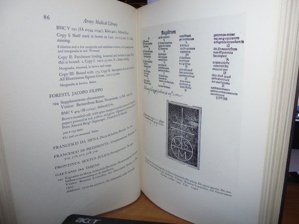 A Catalogue of Incunabola and Manuscripts in the Army Medical …