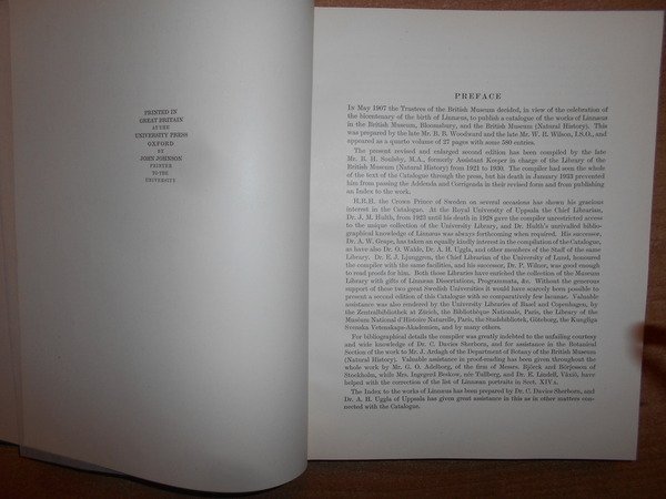 A CATALOGUE OF THE WORKS OF LINNÆUS (and Publications more …