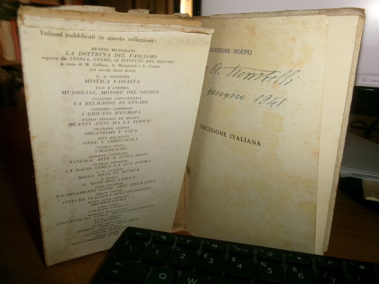 A. DE WITT. INCISIONE ITALIANA prima edizione Hoepli, 1941