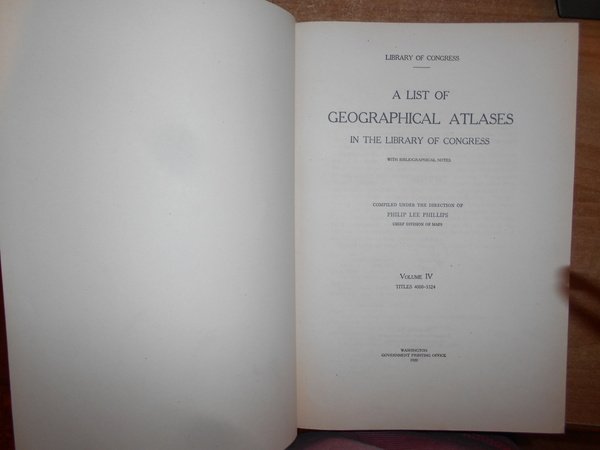 A LIST OF GEOGRAPHICAL ATLASES in the LIBRARY of CONGRESS