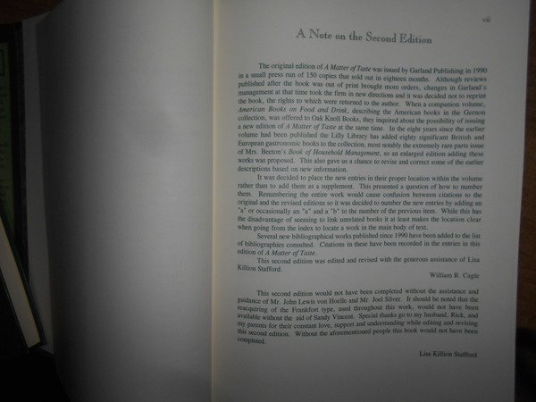 A Matter of Taste. A Bibliographical Catalogue of International Books …
