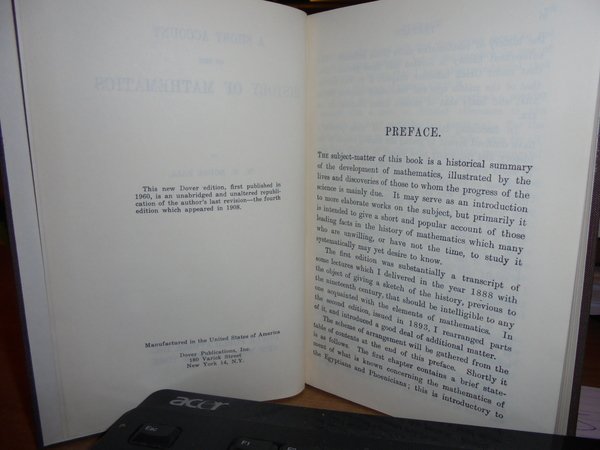 A SHORT ACCOUNT of the HISTORY of MATHEMATICS