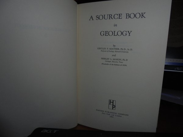 A Source Book in GEOLOGY