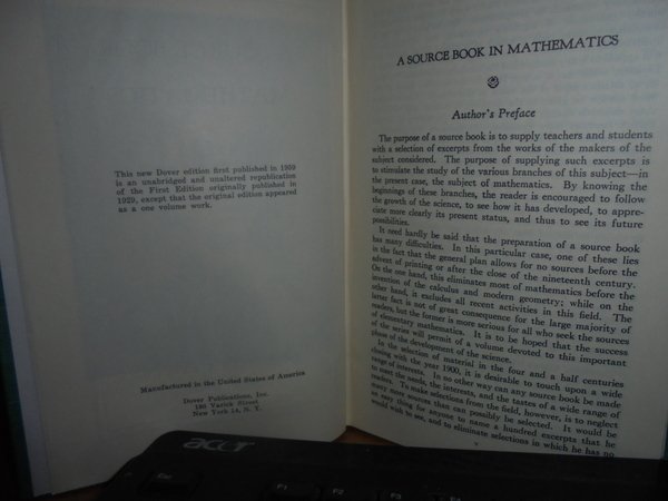 A SOURCE BOOK in MATHEMATICS