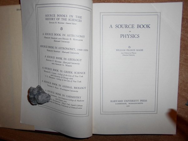 A SOURCE BOOK in PHYSICS