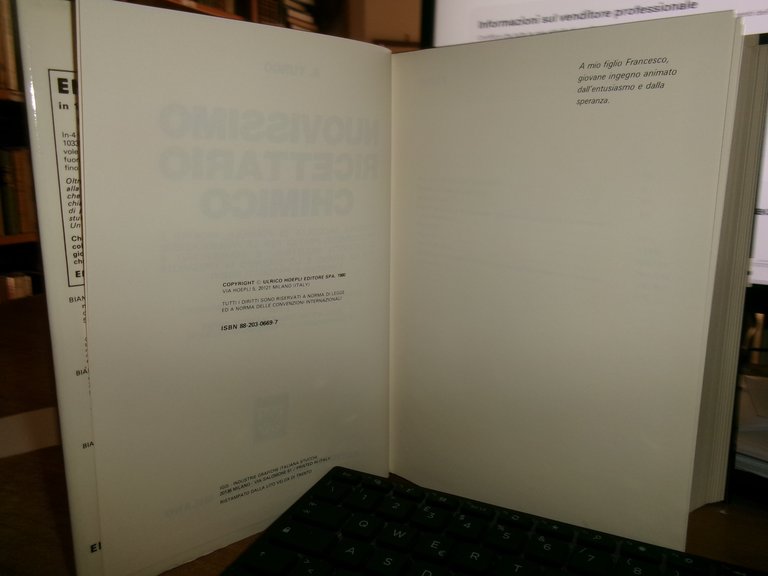 A. TURCO. Nuovissimo Ricettario Chimico Hoepli seconda edizione in 2 … | Immagine Gallery 3