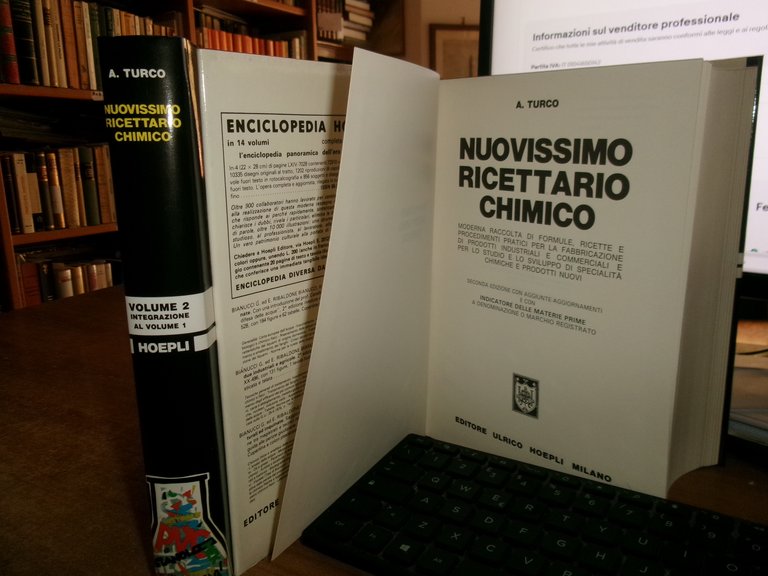 A. TURCO. Nuovissimo Ricettario Chimico Hoepli seconda edizione in 2 … | Immagine Gallery 8