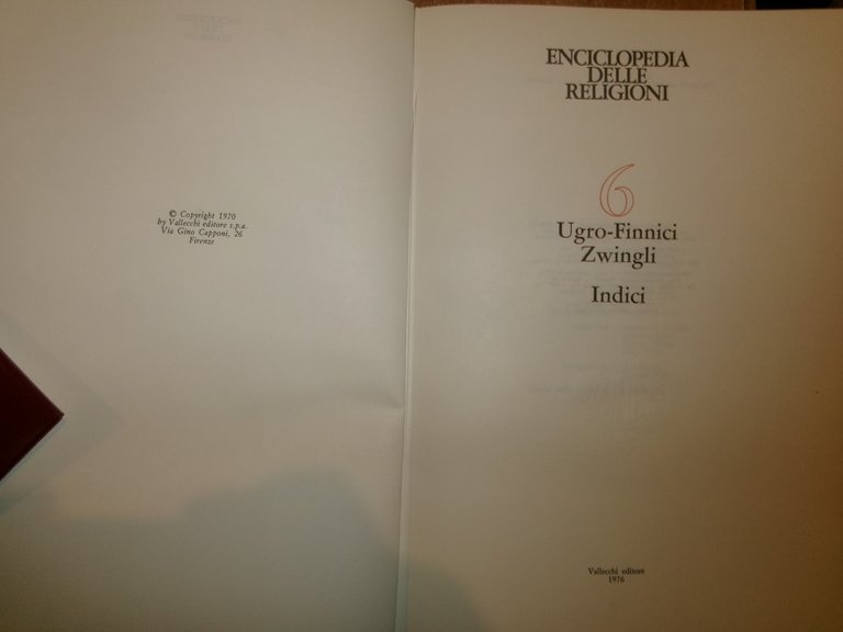 AA.VV. Alfonso di Nola. ENCICLOPEDIA delle RELIGIONI 1970/1971