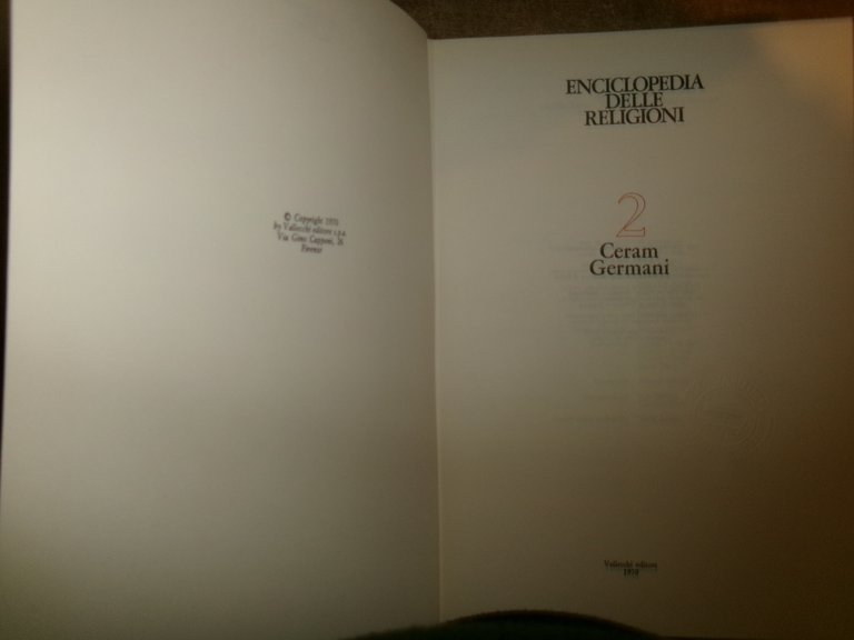 AA.VV. Alfonso di Nola. ENCICLOPEDIA delle RELIGIONI 1970/1971