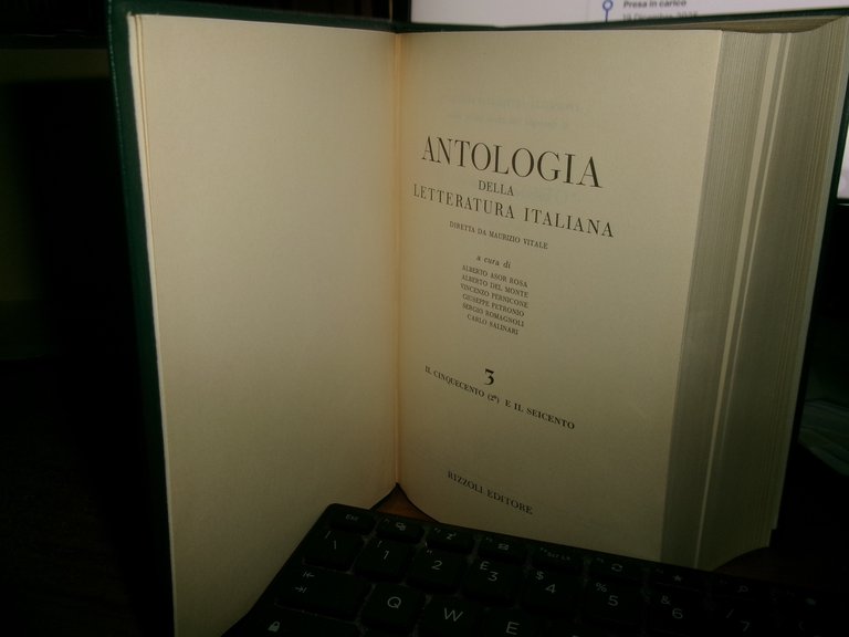 AA. VV. Antologia della Letteratura Italiana diretta da Maurizio Vitale …