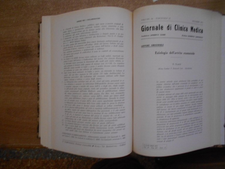 AA. VV. DOMENICO CAMPANACCI. Giornale di Clinica Medica anno LIV …
