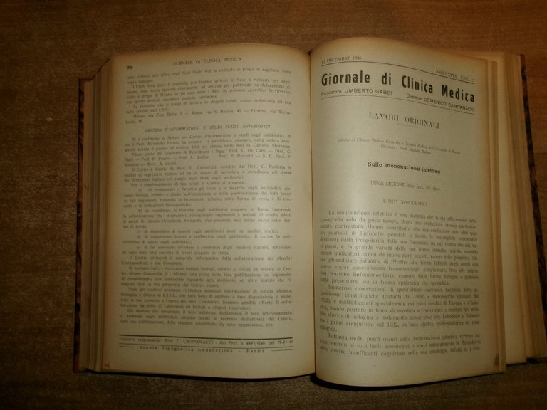 AA. VV. GIORNALE di CLINICA MEDICA 1946