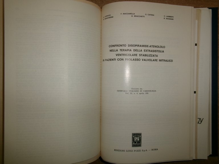 AA. VV. Istituto di Cardiologia Pubblicazioni Scientifiche 1980 - 1981