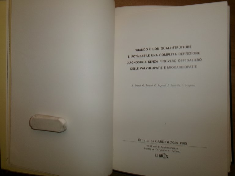 AA. VV. Istituto di Cardiologia Pubblicazioni Scientifiche 1985 - 1987