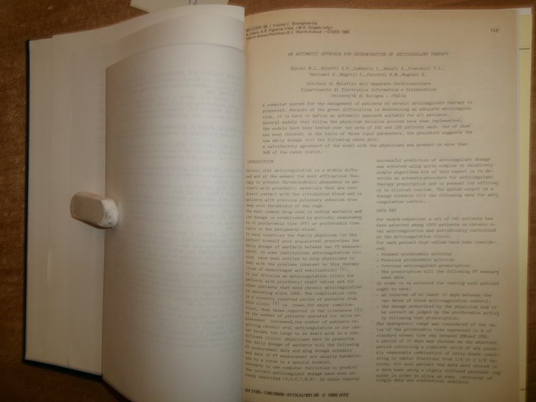 AA. VV. Istituto di Cardiologia Pubblicazioni Scientifiche 1985 - 1987