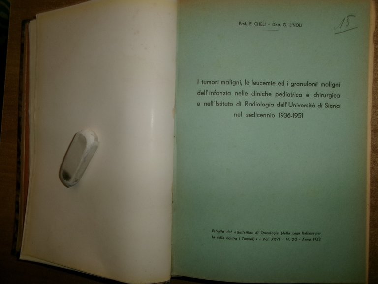 AA. VV. MISCELLANEA di numerosi estratti/opuscoli riguardanti i tumori