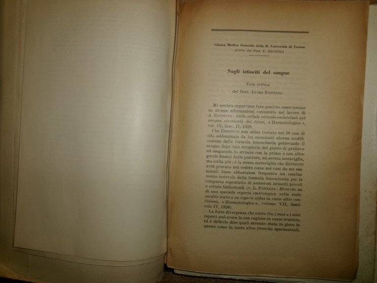 AA. VV. MISCELLANEA di numerosi estratti/opuscoli riguardanti il sangue, milza..