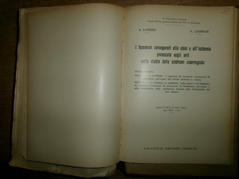 AA. VV. Miscellanea di numerosi estratti/opuscoli riguardanti il SISTEMA NERVOSO