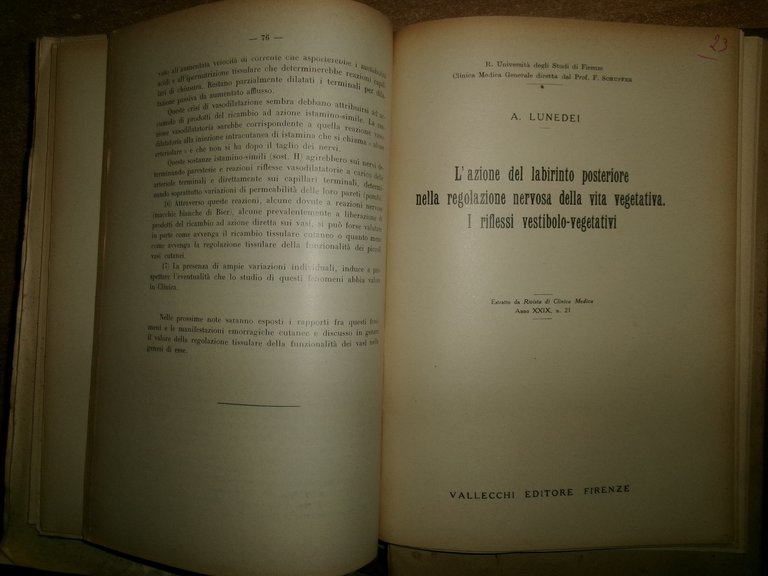 AA. VV. Miscellanea di numerosi estratti/opuscoli riguardanti il SISTEMA NERVOSO