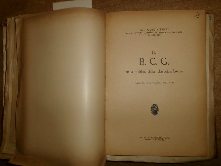 AA.VV. MISCELLANEA di numerosi opuscoli riguardanti la TUBERCOLOSI 1930