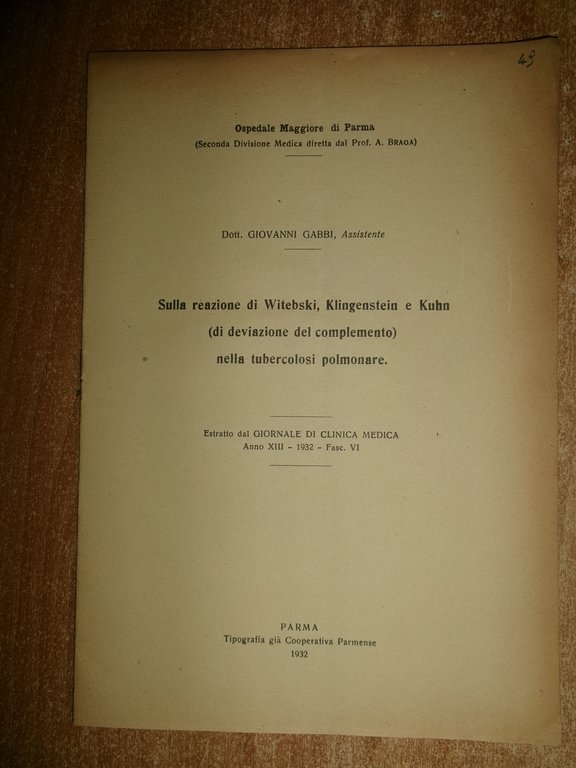 AA.VV. MISCELLANEA di numerosi opuscoli riguardanti la TUBERCOLOSI 1930