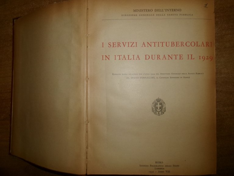 AA.VV. MISCELLANEA di numerosi opuscoli riguardanti la TUBERCOLOSI 1930