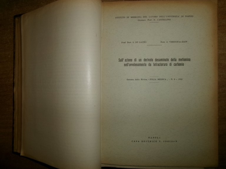 AA. VV. MISCELLANEA LABORATORIO TERAPIA. Innumerevoli Opuscoli/Estratti in 2 vol.
