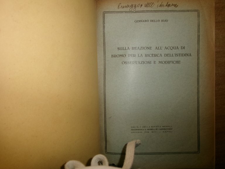 AA. VV. MISCELLANEA LABORATORIO TERAPIA. Innumerevoli Opuscoli/Estratti in 2 vol.