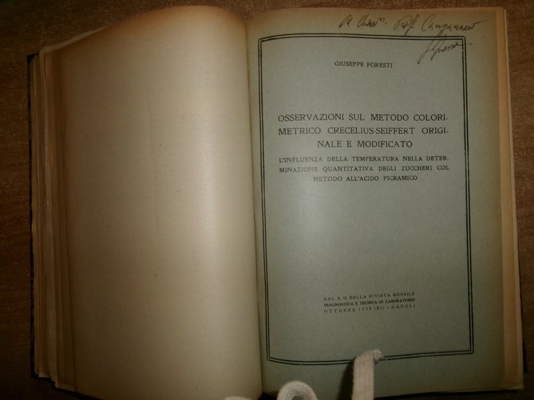 AA. VV. MISCELLANEA LABORATORIO TERAPIA. Innumerevoli Opuscoli/Estratti in 2 vol.