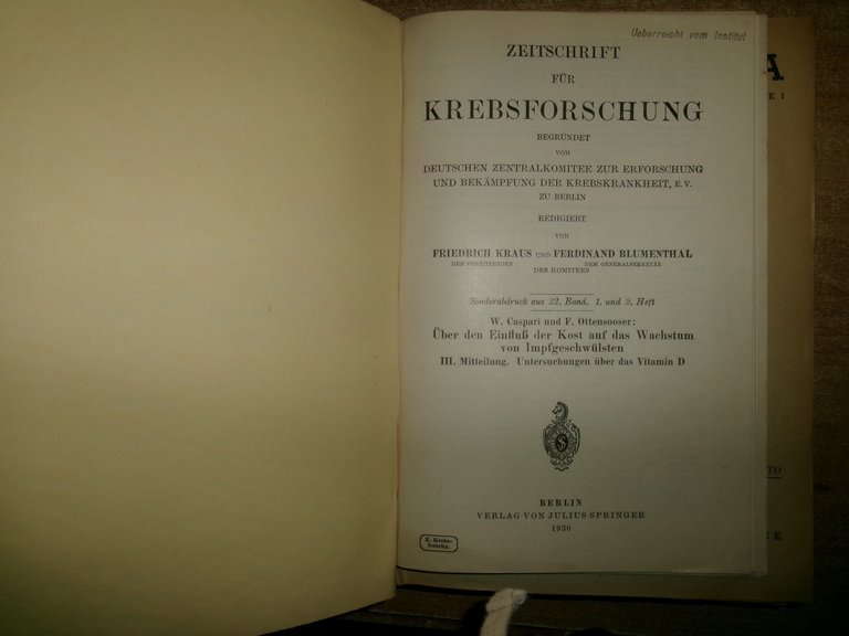 AA. VV. MISCELLANEA. Vitaminologia/Nutrizione. Numerosi estratti/opuscoli 1930