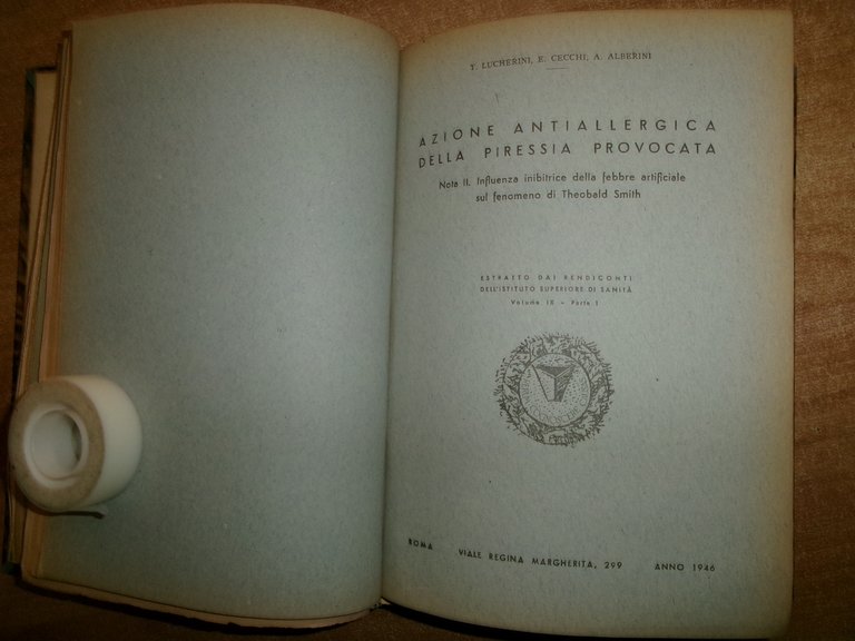 AA. VV. MISCELLANEA. MALATTIE ALLERGICHE. Raccolta di numerosi estratti/opuscoli 1947