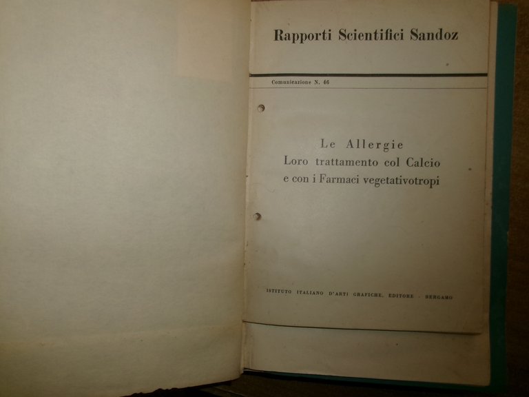 AA. VV. MISCELLANEA. MALATTIE ALLERGICHE. Raccolta di numerosi estratti/opuscoli 1947