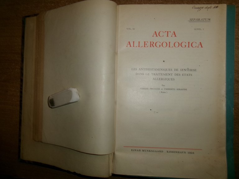 AA. VV. MISCELLANEA. MALATTIE ALLERGICHE. Raccolta di numerosi estratti/opuscoli 1947