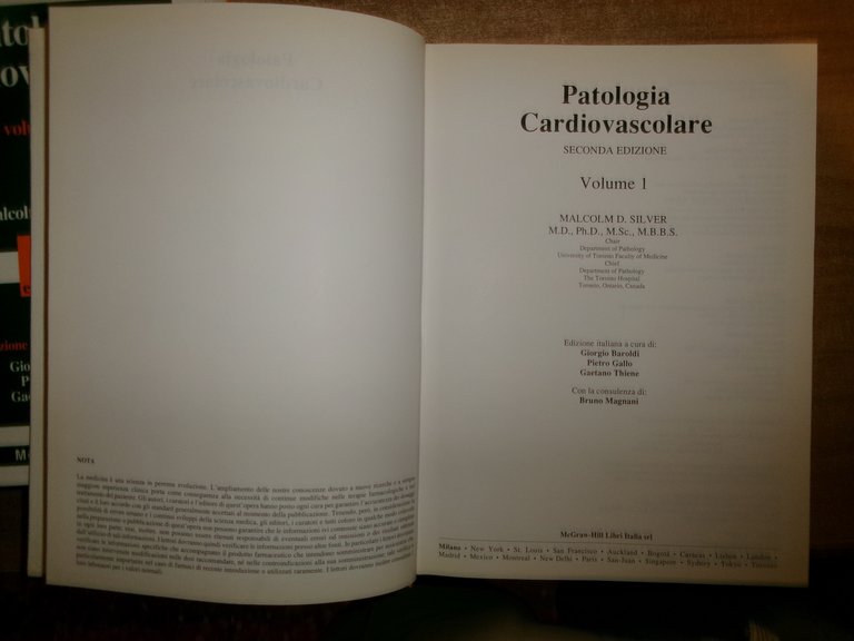AA. VV. PATOLOGIA CARDIOVASCOLARE. MALCOM D. SILVER edizione italiana 1994