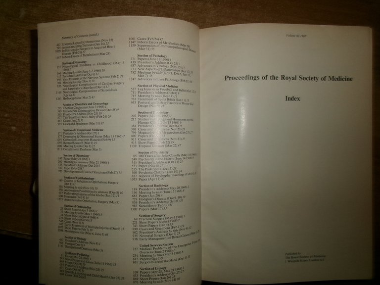 AA. VV. Proceedings of the ROYAL SOCIETY of MEDICINE. Volume …