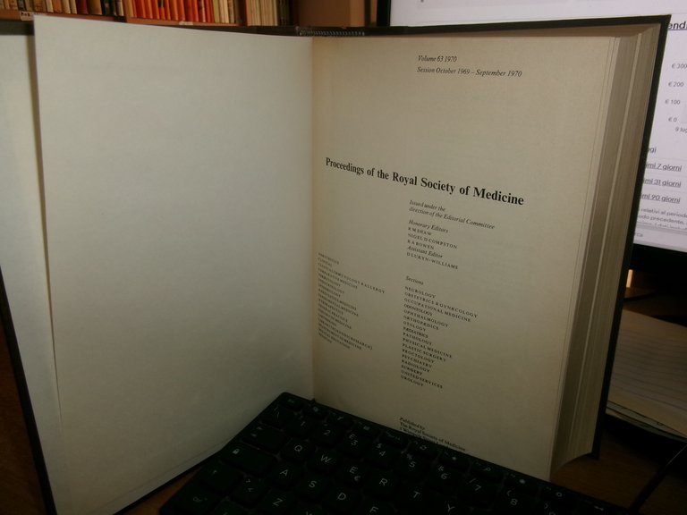 AA. VV. Proceedings of the ROYAL SOCIETY of MEDICINE. Volume …