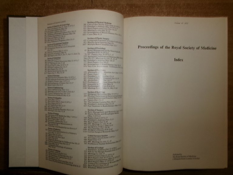 AA. VV. Proceedings of the ROYAL SOCIETY of MEDICINE. Volume …