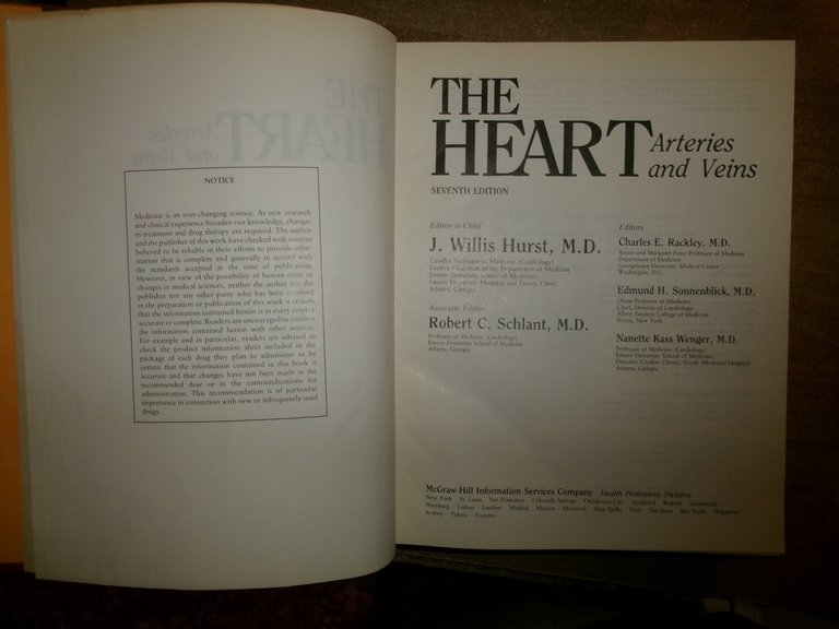 AA. VV. THE HEART Arteries and Veins. HURST/SCHLANT... 1990