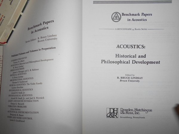 ACOUSTICS Historical and Philosophical Development