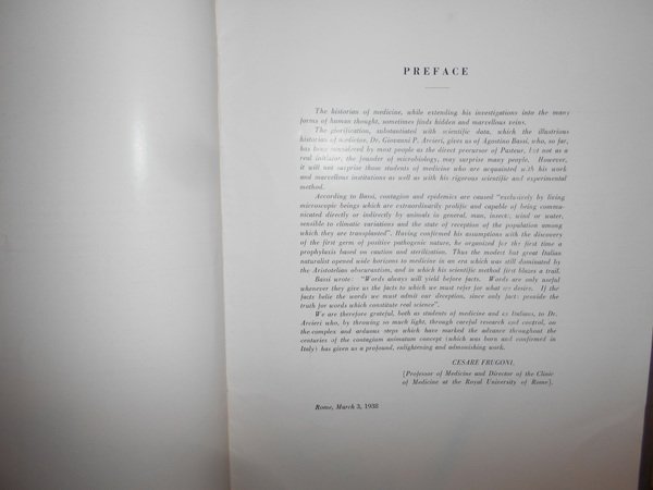 AGOSTINO BASSI in the History of Medical Thought