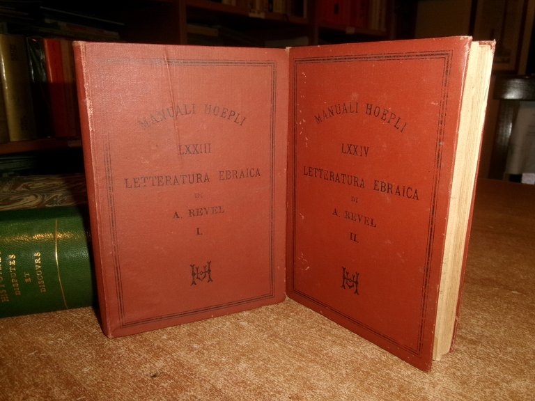ALBERTO REVEL. Letteratura Ebraica - 2 volumi manuali Hoepli 1888