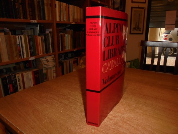 ALPINE Club Library Catalogue Volume One 1982.