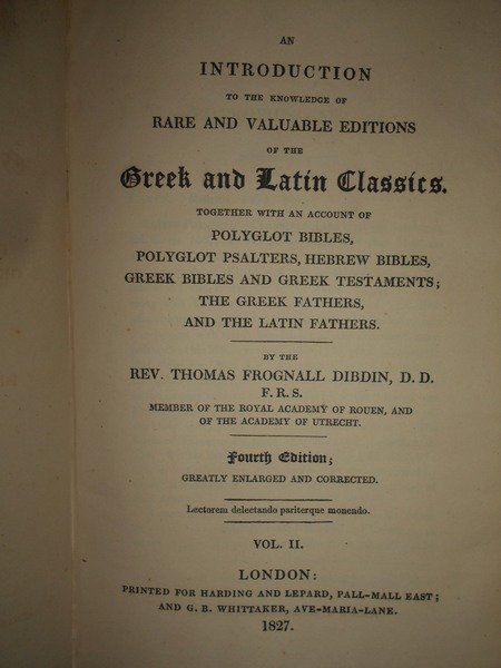 An Introduction to the Knowledge of Rare and Valuable Editions …