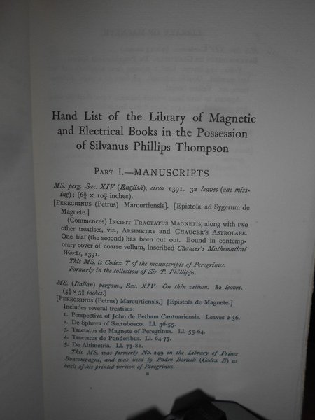 And List of The Magnetic and Eletrical Books in The …