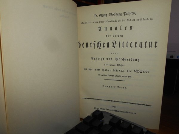 ANNALEN DER ÄLTEREN DEUTSCHEN LITERATUR. 3 BÄNDE. REPRINT.