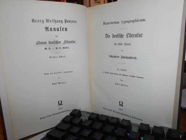 ANNALEN DER ÄLTEREN DEUTSCHEN LITERATUR. 3 BÄNDE. REPRINT.