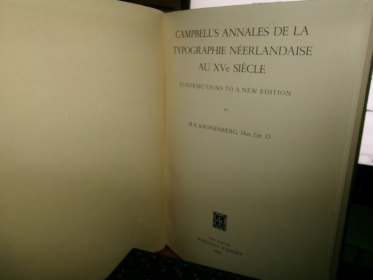 ANNALES de la TYPOGRAPHIE Néerlandaise au XV Siècle avec les …