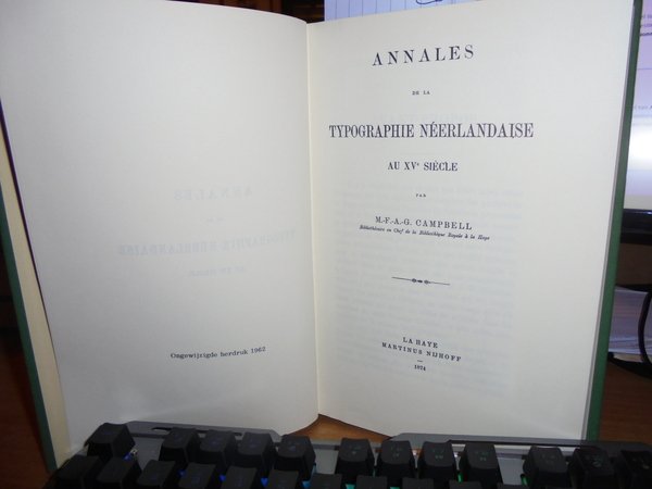 ANNALES de la TYPOGRAPHIE Néerlandaise au XV Siècle avec les …