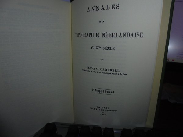 ANNALES de la TYPOGRAPHIE Néerlandaise au XV Siècle avec les …