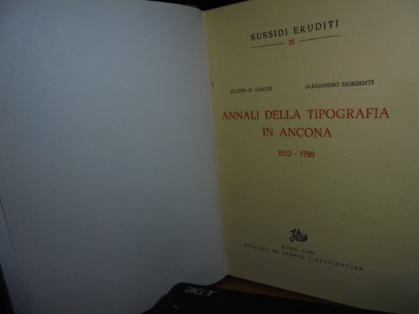 Annali della Tipografia in Ancona 1512 - 1799